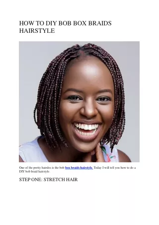 how to diy bob box braids hairstyle