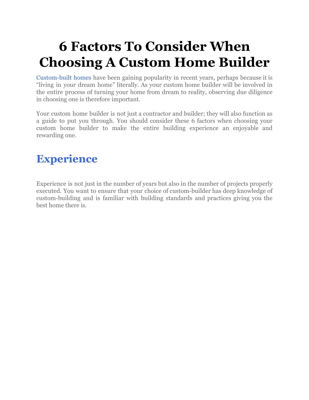 PPT - 6 Factors To Consider When Choosing A Custom Home Builder ...