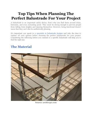 top tips when planning the perfect balustrade