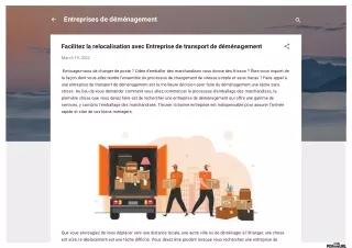 Facilitez la relocalisation avec Entreprise de transport de déménagement