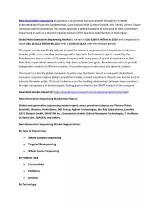 next generation sequencing its purpose