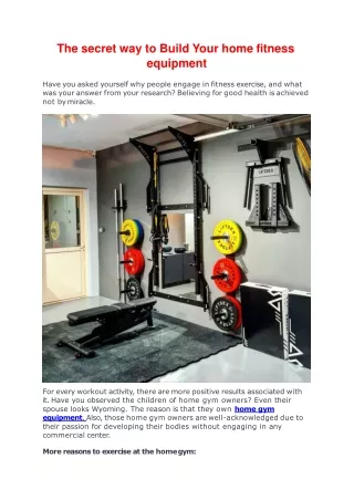 the secret way to build your home fitness