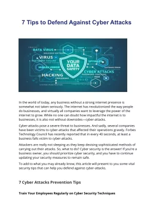 Protect Yourself Against Cyberattacks