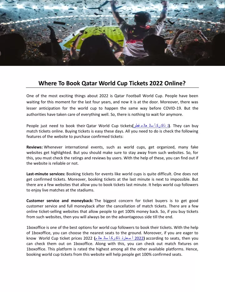 where to book qatar world cup tickets 2022 online