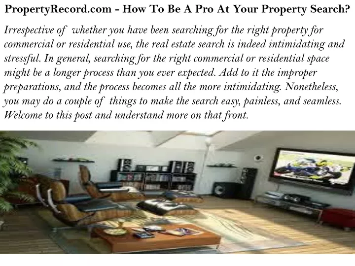propertyrecord com how to be a pro at your