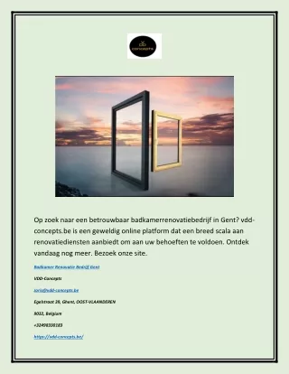 Badkamerrenovatiebedrijf Gent | Vdd-concepts.be