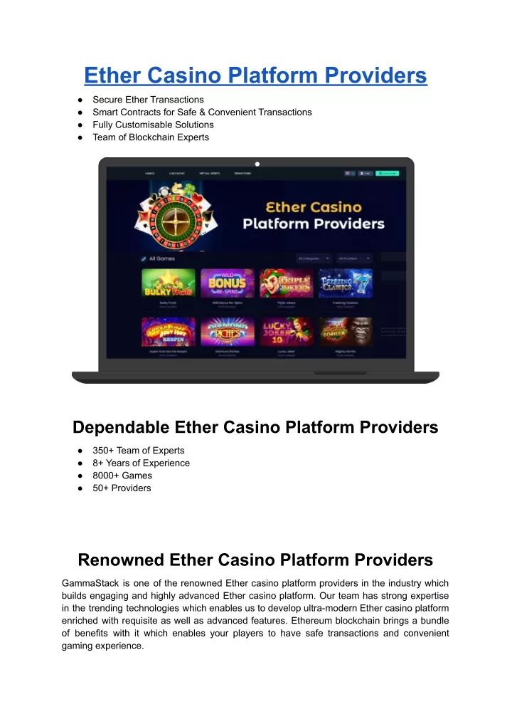 ether casino platform providers