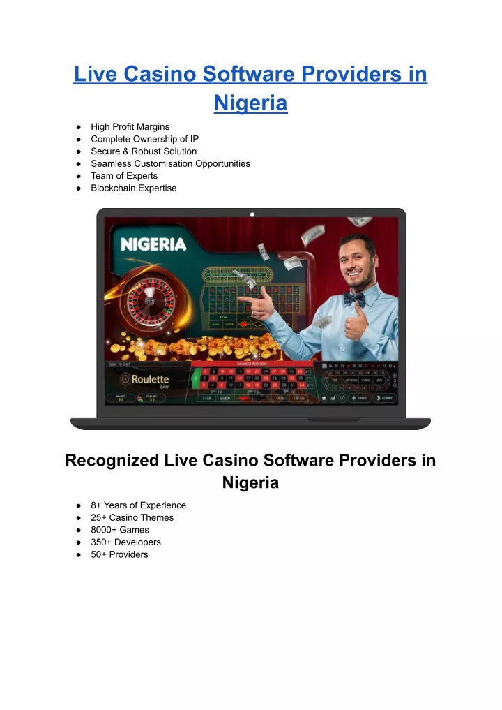 live casino software providers in nigeria