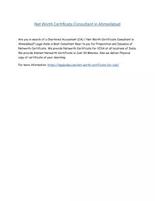 net worth certificate consultant in ahmedabad