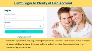 Can’t login to POF account |  1(888)929-6357