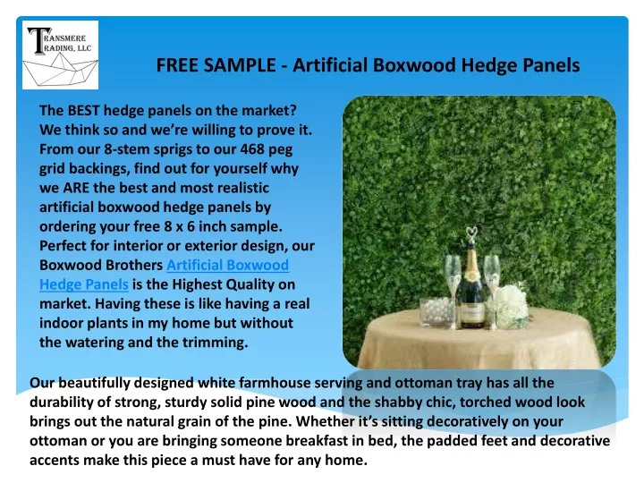 free sample artificial boxwood hedge panels