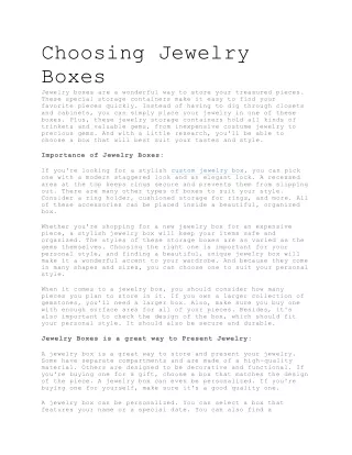 Choosing Jewellery Boxe1