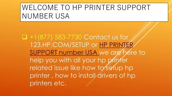 welcome to hp printer support number usa