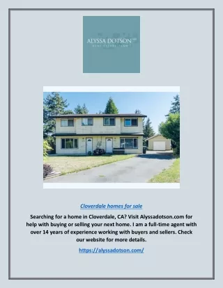 Cloverdale Homes for Sale | Alyssadotson.com