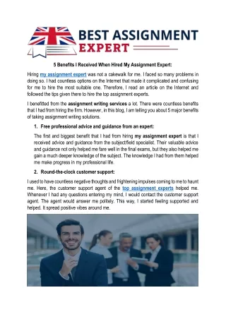 5 benefits i received when hired my assignment