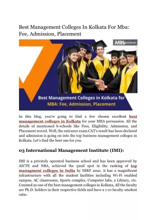 Best Business Managment Colleges in Kolkata for MBA_ Fee, Admission, Placement
