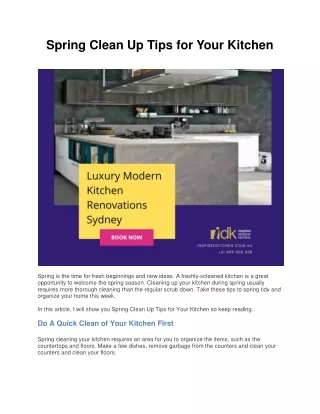 spring clean up tips for your kitchen