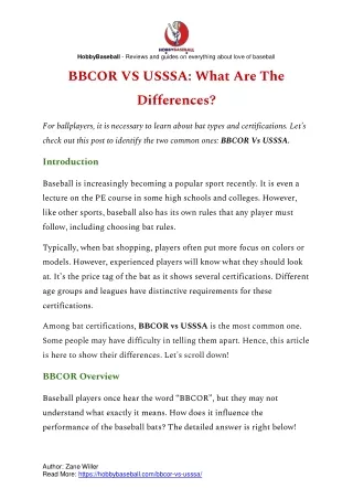 BBCOR versus USSSA - What's Better? 2022