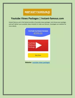 youtube views packages instant famous com