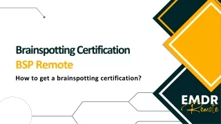Brainspotting Certification | BSP Remote