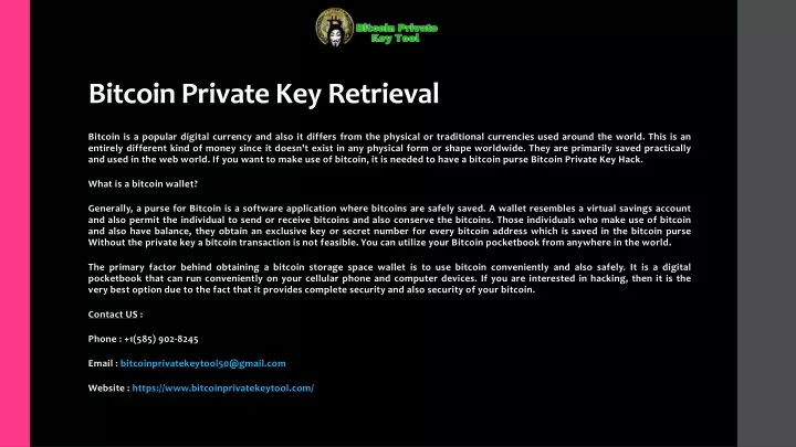 bitcoin private key retrieval