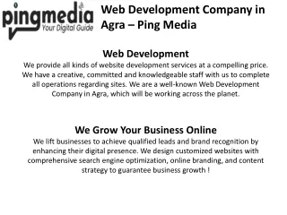Web Development Company in Agra - PingMedia
