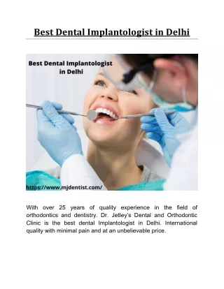 Best Dental Implantologist in Delhi