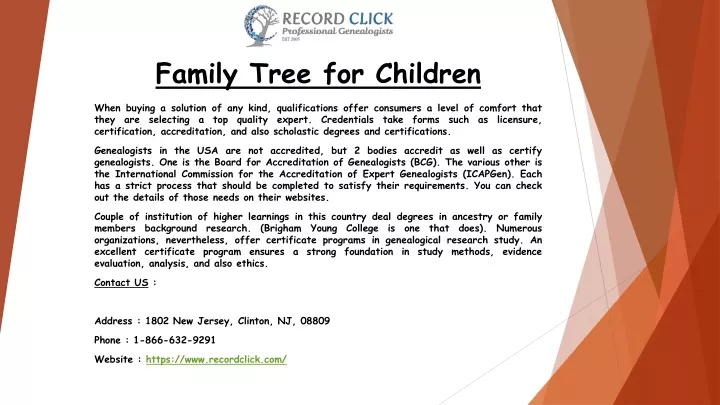 family tree for children