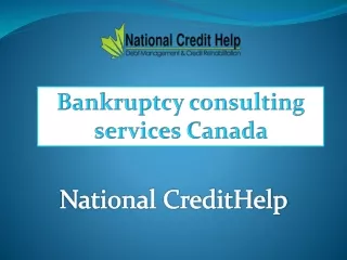 Bankruptcy consulting services Canada