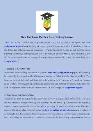How To Choose The Best Essay Writing Services