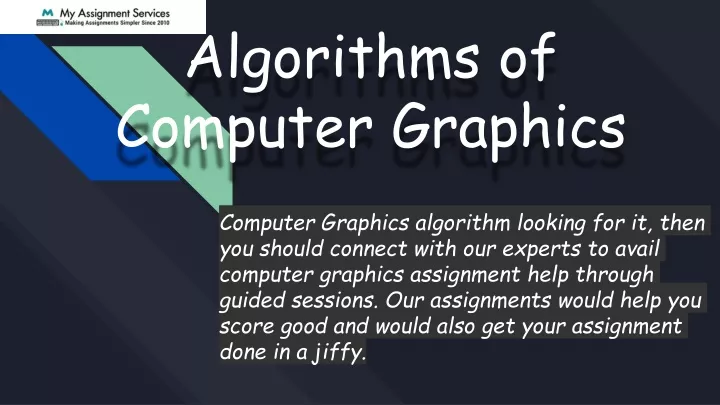 algorithms of computer graphics
