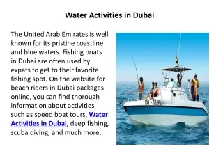 The best Water Adventure Dubai