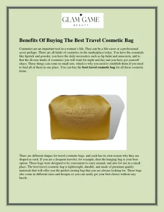 Benefits Of Buying The Best Travel Cosmetic Bag