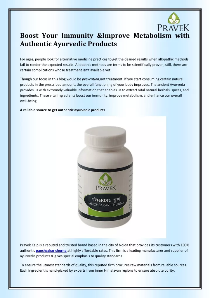 boost your immunity improve metabolism with