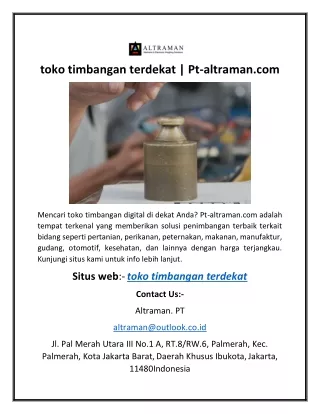 toko timbangan terdekat | Pt-altraman.com