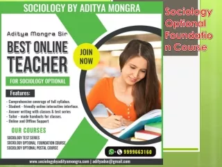 Sociology Optional Foundation Course for UPSC
