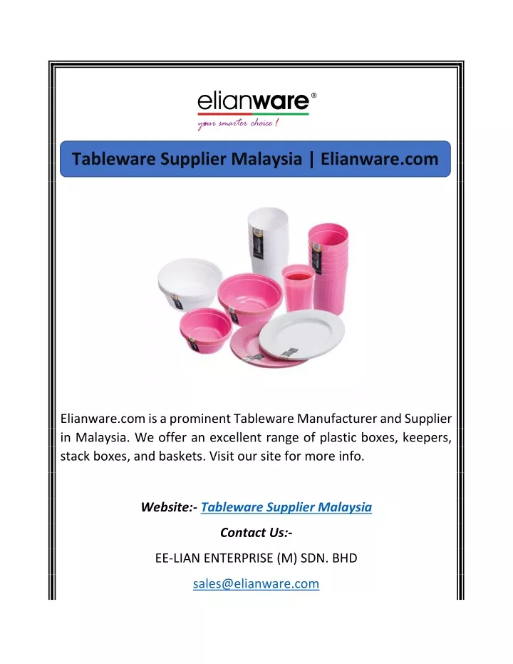 tableware supplier malaysia elianware com