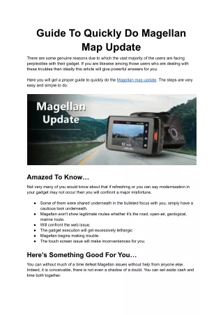 guide to quickly do magellan map update