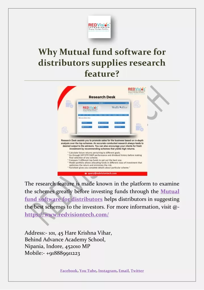 why mutual fund software for distributors