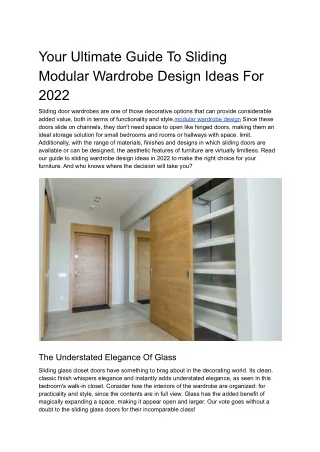 Your Ultimate Guide To Sliding Modular Wardrobe Design Ideas For 2022