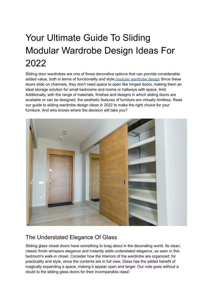 your ultimate guide to sliding modular wardrobe