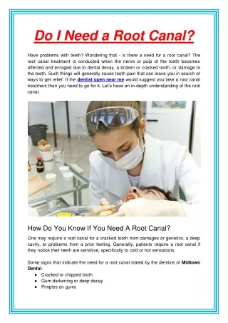 do i need a root canal