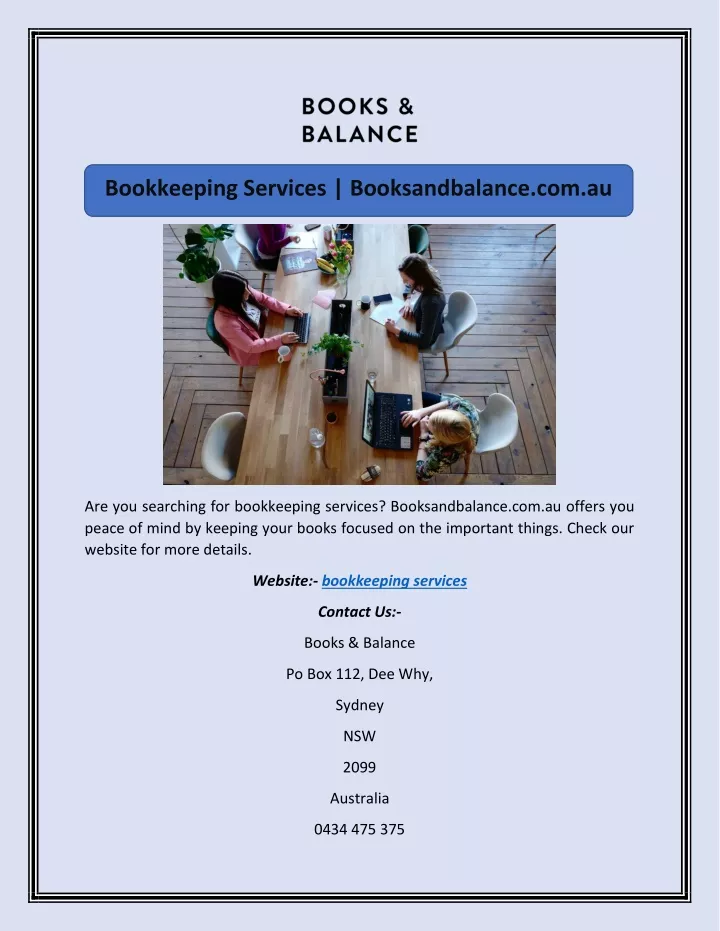 bookkeeping services booksandbalance com au