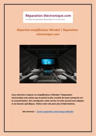Centre réparation électronique Mirabel | Reparation-electronique.com