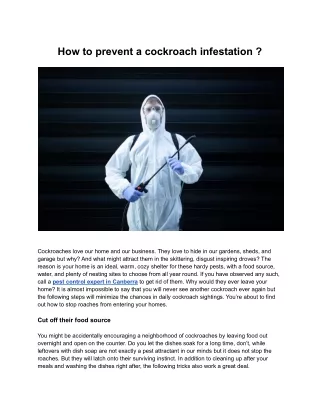 How to prevent a cockroach infestation ?