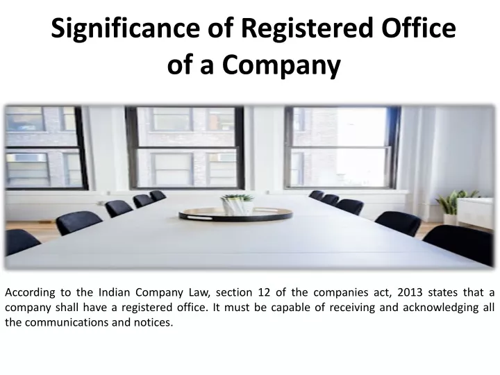 significance of registered office of a company