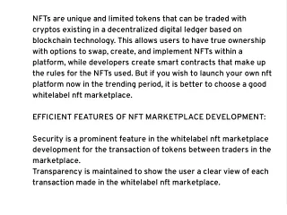 Whitelabel NFT Marketplace Platform