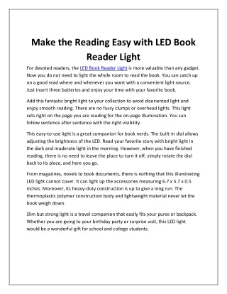 make the reading easy with led book reader light