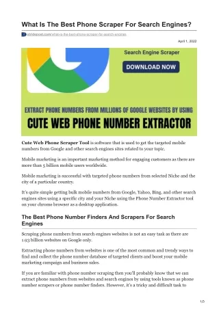 what is the best phone scraper for search engines