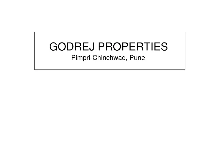 godrej properties pimpri chinchwad pune